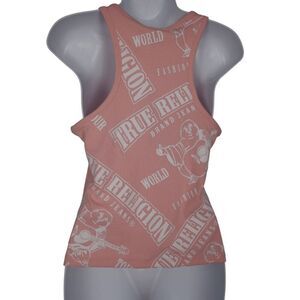 TRUE RELIGION Women's Ombre Goddess Crewneck Racer Back Ribbed Tank Top S